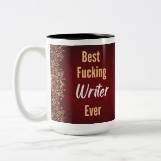 Funny Writer Quote Bold Typography Design Two-Tone Coffee Mug