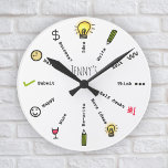 Funny writers block clock for budding writer<br><div class="desc">🌶️ Put a smile on a face with this funny writers block clock for any budding writer! The each time on the clock shows the various stages of writing. - Simply click to personalize this desigm 🔥 My promises - This design has unique hand drawn elements (drawn my me!) -...</div>