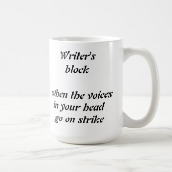 Funny Writer's Block Little Voices Mug by hoobster at Zazzle