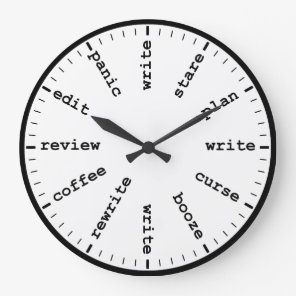 Funny Writer's Clock Writing Job Humor Wall Clock