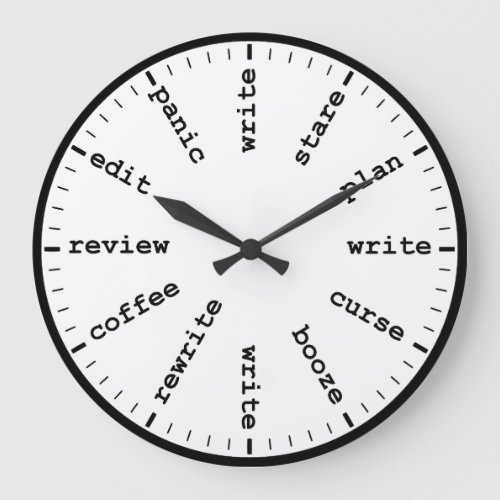 Funny Writers Clock Writing Job Humor Wall Clock