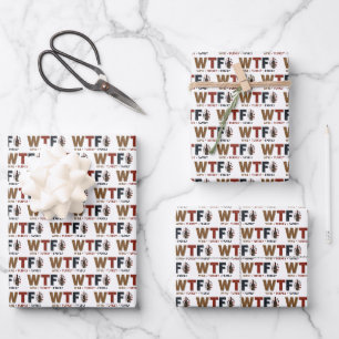 Funny WTF Wine Turkey Family Thanksgiving Wrapping Paper Sheets