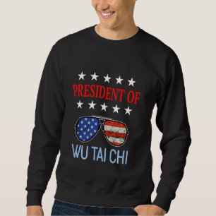 Funny Wu Tai Chi Healing Accessories Usa Flag Ther Sweatshirt