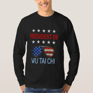 Funny Wu Tai Chi Healing Accessories Usa Flag Ther T-Shirt