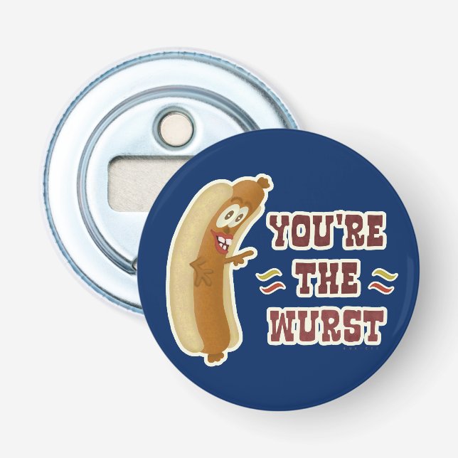 Funny Wurst Bratwurst Oktoberfest Humor Bottle Opener (Front)