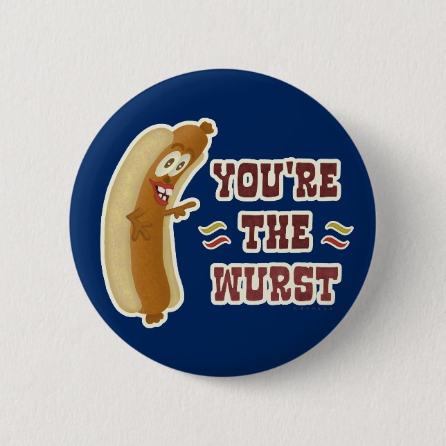 Funny Wurst Bratwurst Oktoberfest Humor Button (Front)