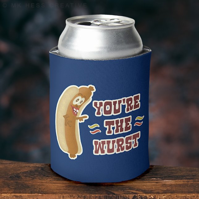 Funny Wurst Bratwurst Oktoberfest Humor Can Cooler (Creator Uploaded)