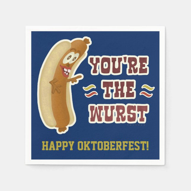 Funny Wurst Bratwurst Oktoberfest Humor Paper Napkins (Front)