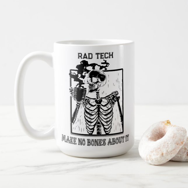 Funny X-ray Customizable Medical Job Rad Tech Coffee Mug (With Donut)