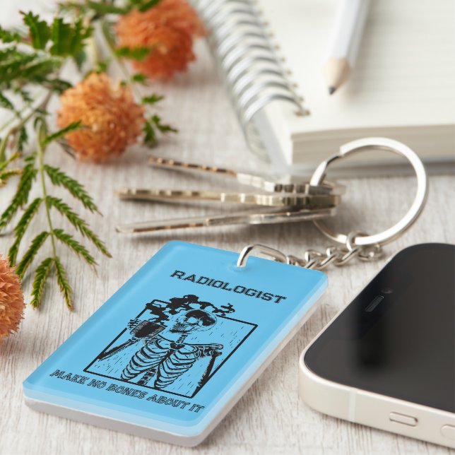 Funny X-ray Customizable Medical Job Radiologist Keychain (Front Right)