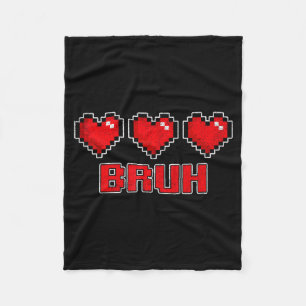 Funny Xel Hearts Gamer Bruh, Valentines Video Game Fleece Blanket