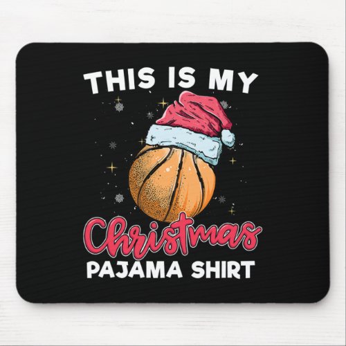 Funny Xmas Basketball Ball Santa Hat Christmas Paj Mouse Pad