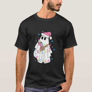 Funny Xmas Boo Jee Ghost Christmas Lights Long Sle T-Shirt