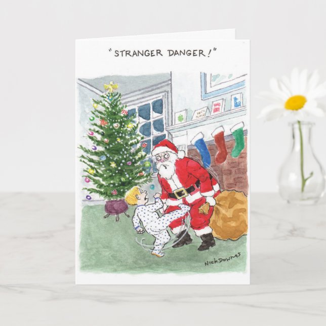 Funny Xmas Card - Stranger Danger Christmas (Small Plant)