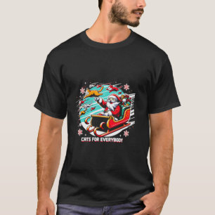 Funny Xmas Cats For Everybody Christmas Cat Santa  T-Shirt