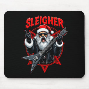 Funny Xmas Christmas Guitar Santa Sleigher Heavy M Mouse Pad