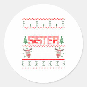 Funny Xmas Gift From Sister To Brothers Classic Round Sticker