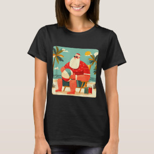 Funny Xmas Graphic With Beach Santa And Vacation B T-Shirt
