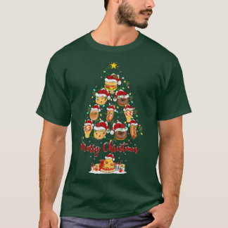Funny Xmas Lighting Matching Santa Fast Food Chris T-Shirt
