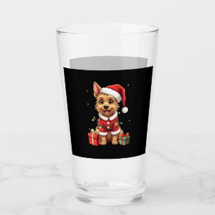 Funny Xmas Lighting Santa Border Terrier Dog Chris Glass