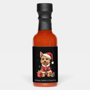 Funny Xmas Lighting Santa Border Terrier Dog Chris Hot Sauces
