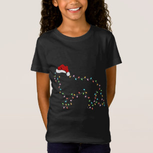 Funny Xmas Lighting Santa Hat Border Collie Dog Ch T-Shirt