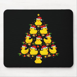 Funny Xmas Lighting Santa Hat Rubber Duck Christma Mouse Pad