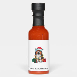 Funny Xmas Lighting Santa Hat Tamaskan Dog Christm Hot Sauces