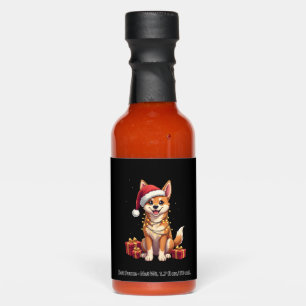Funny Xmas Lighting Santa Hat Tamaskan Dog Christm Hot Sauces