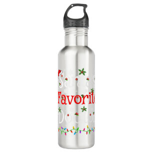 Funny Xmas Lighting Santa's Favorite Doctor Xmas Stainless Steel Water Bottle