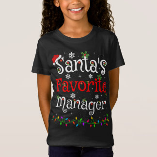 Funny Xmas Lighting Santa's Favorite Manager Chris T-Shirt