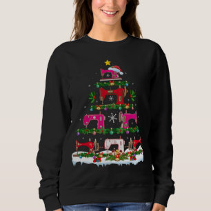 Funny Xmas Lighting Sewing Machine Christmas Tree Sweatshirt