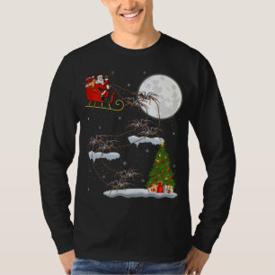 Funny Xmas Lighting Tree Santa Riding Tarantula Ch T-Shirt