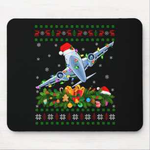Funny Xmas Lighting Tree Santa Ugly Airplane Chris Mouse Pad