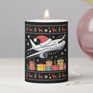 Funny Xmas Lighting Tree Santa Ugly Airplane Pillar Candle