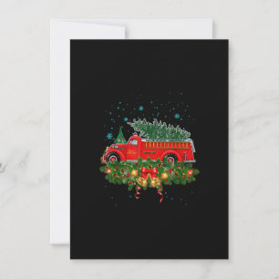 Funny Xmas Lighting Tree Santa Ugly Fire Truck Chr Invitation
