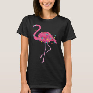 Funny Xmas Lights Nk Flamingo Trocal Christmas In T-Shirt