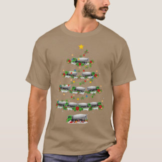 Funny Xmas Matching Santa Cement Mier Truck Christ T-Shirt
