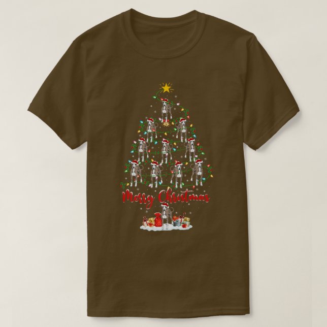 Funny Xmas Matching Santa Italian Greyhound Christ T-Shirt (Design Front)