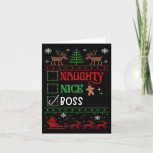 Funny Xmas Nice Naughty List Christmas Boss  Card