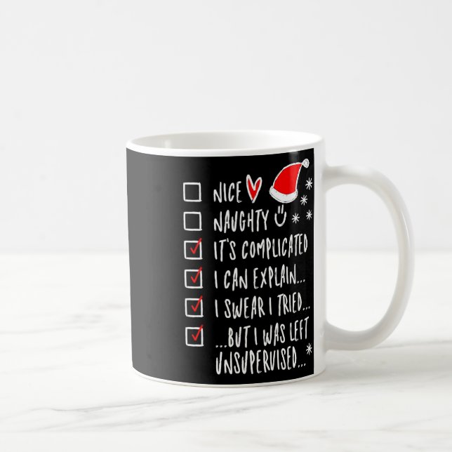Funny Xmas Nice Naughty List I Can Explain - I Swe Coffee Mug (Right)