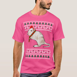Funny Xmas Santa Hat Gerbil Ugly Christmas T-Shirt
