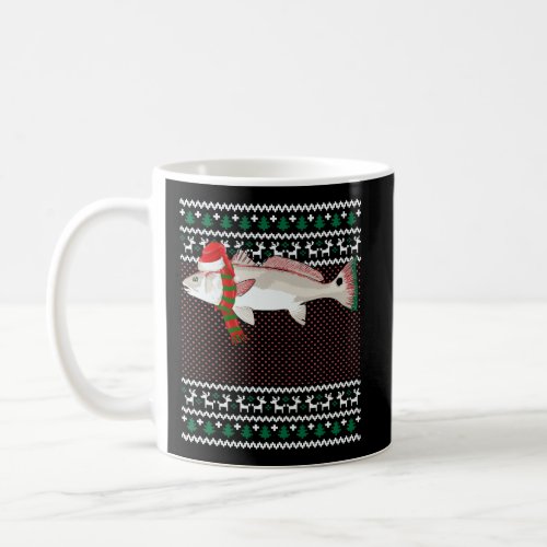 Funny Xmas Santa Hat Redfish Ugly Christmas Coffee Mug