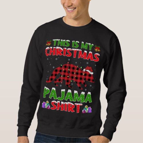 Funny Xmas Santa Hat This Is My Raccoon Christmas  Sweatshirt