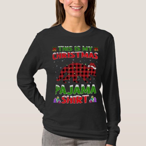 Funny Xmas Santa Hat This Is My Raccoon Christmas  T_Shirt