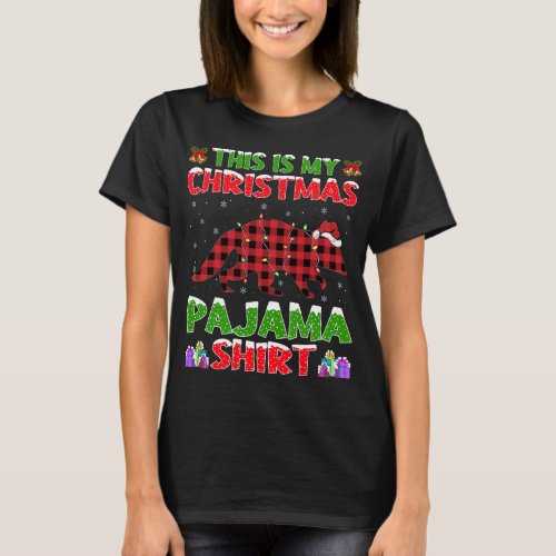 Funny Xmas Santa Hat This Is My Raccoon Christmas  T_Shirt