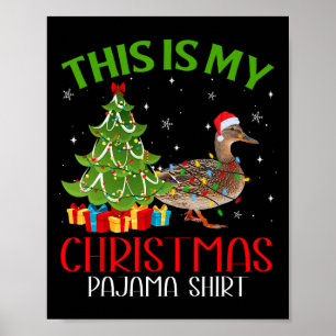 Funny Xmas Santa Lights This Is My Duck Christmas  Poster
