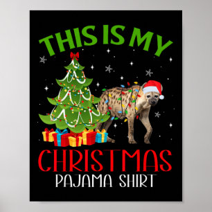 Funny Xmas Santa Lights This Is My Hyena Christmas Poster