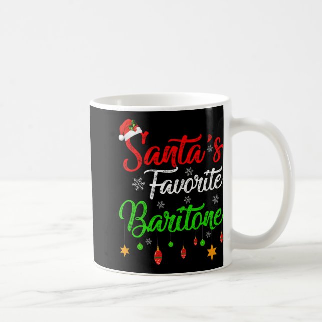 Funny Xmas Santas Favorite Baritone Christmas T Sh Coffee Mug (Right)