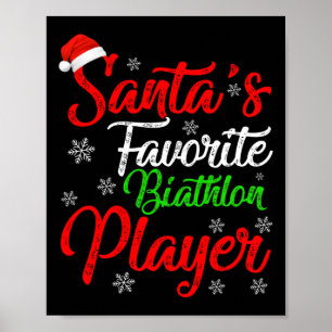 Funny Xmas Santa's Favorite Biathlon Player Christ Poster